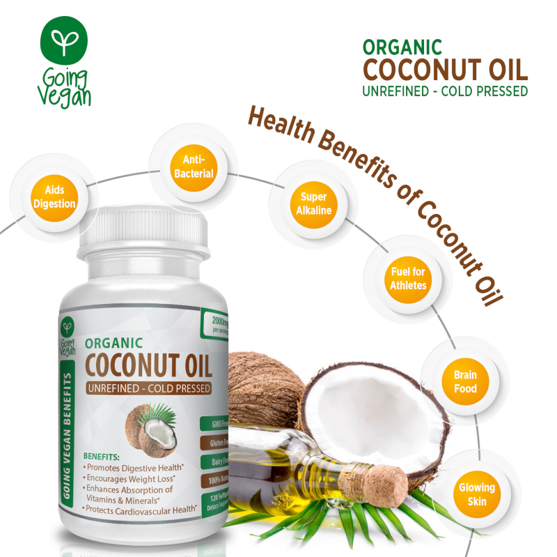 Improve Skin & Heart Health With The Best 2000mg Softgel Coconut Oil Capsules
